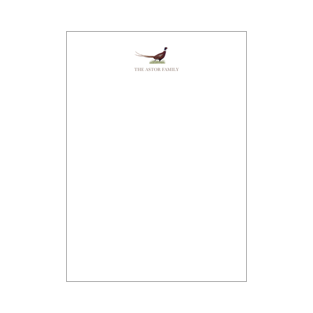 Pheasant Vertical Notecard