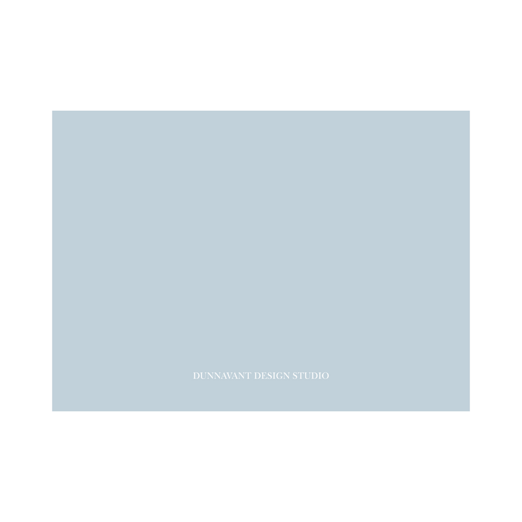 Initial and Script Powder Blue Notecard