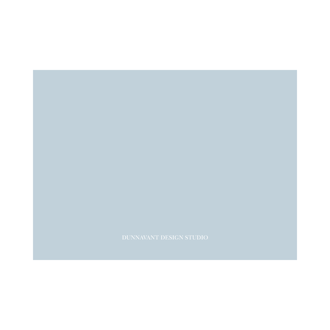 Initial and Script Powder Blue Notecard