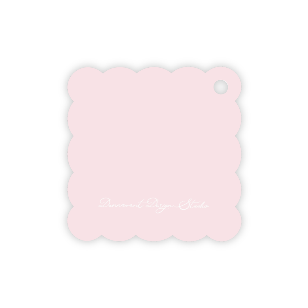 Gingham Square Scallop Gift Tags