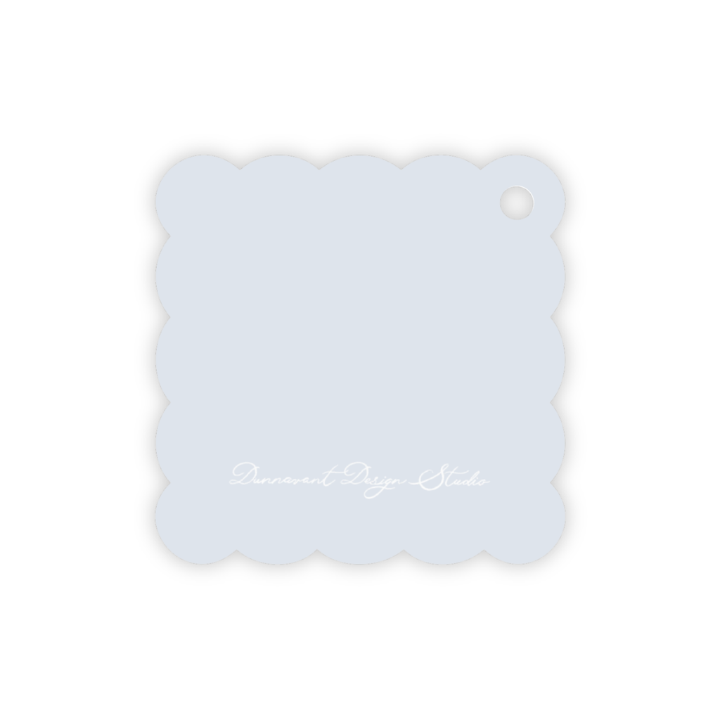 Gingham Square Scallop Gift Tags