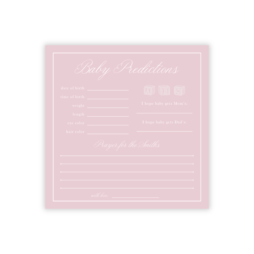 Baby Prediction Cards