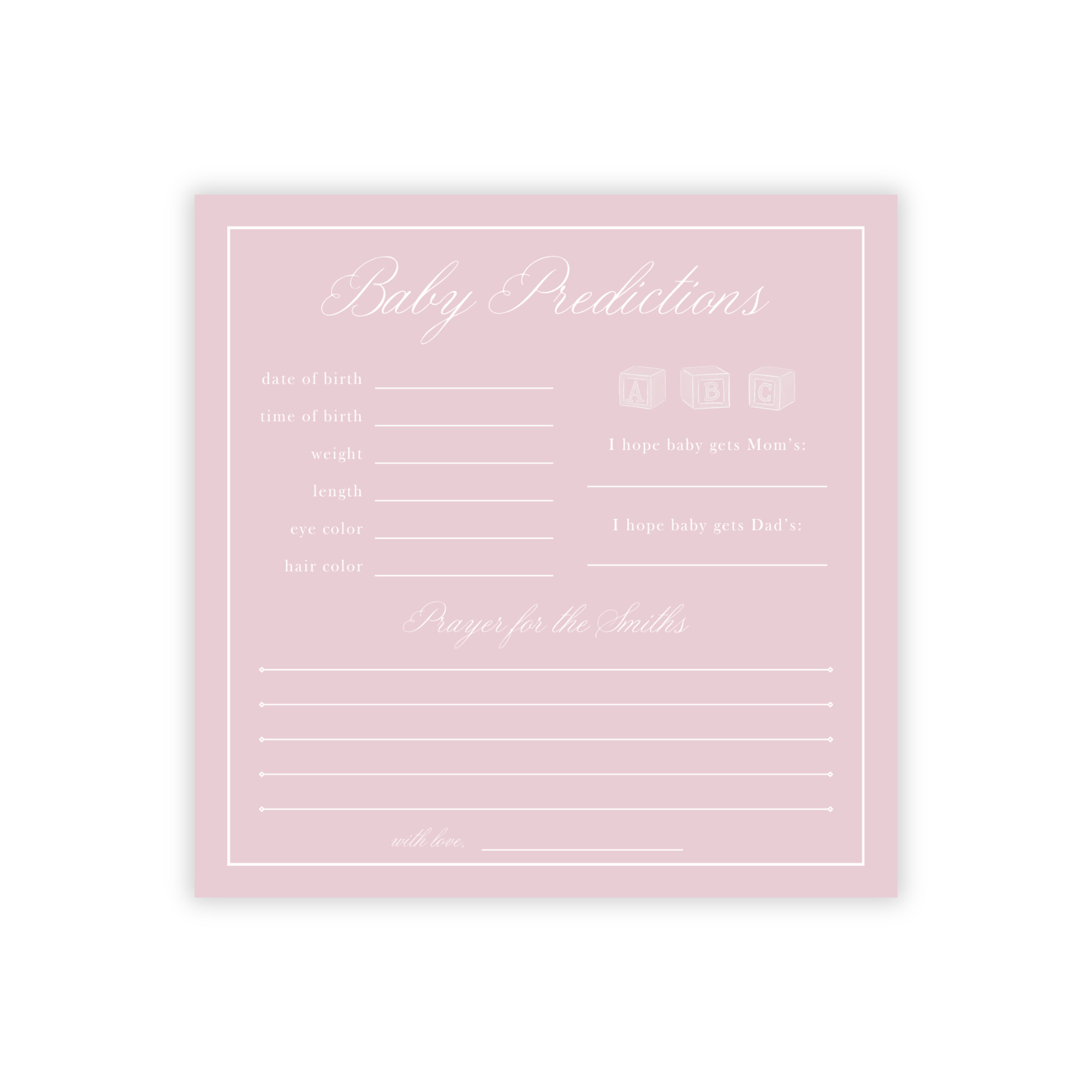 Baby Prediction Cards