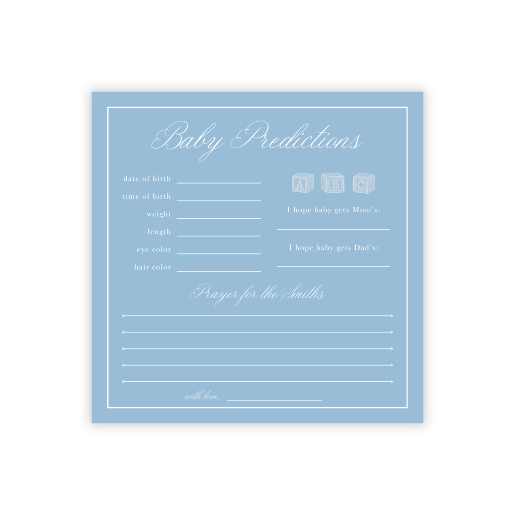 Baby Prediction Cards