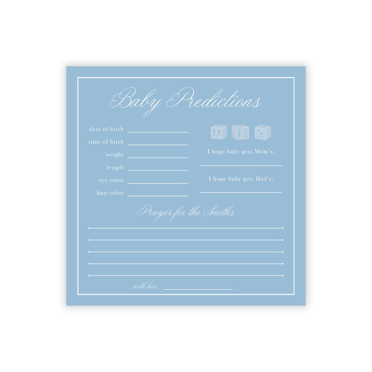 Baby Prediction Cards