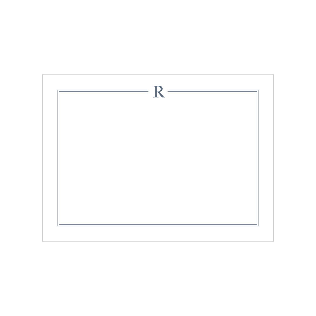 Initial Dusty Navy Notecard